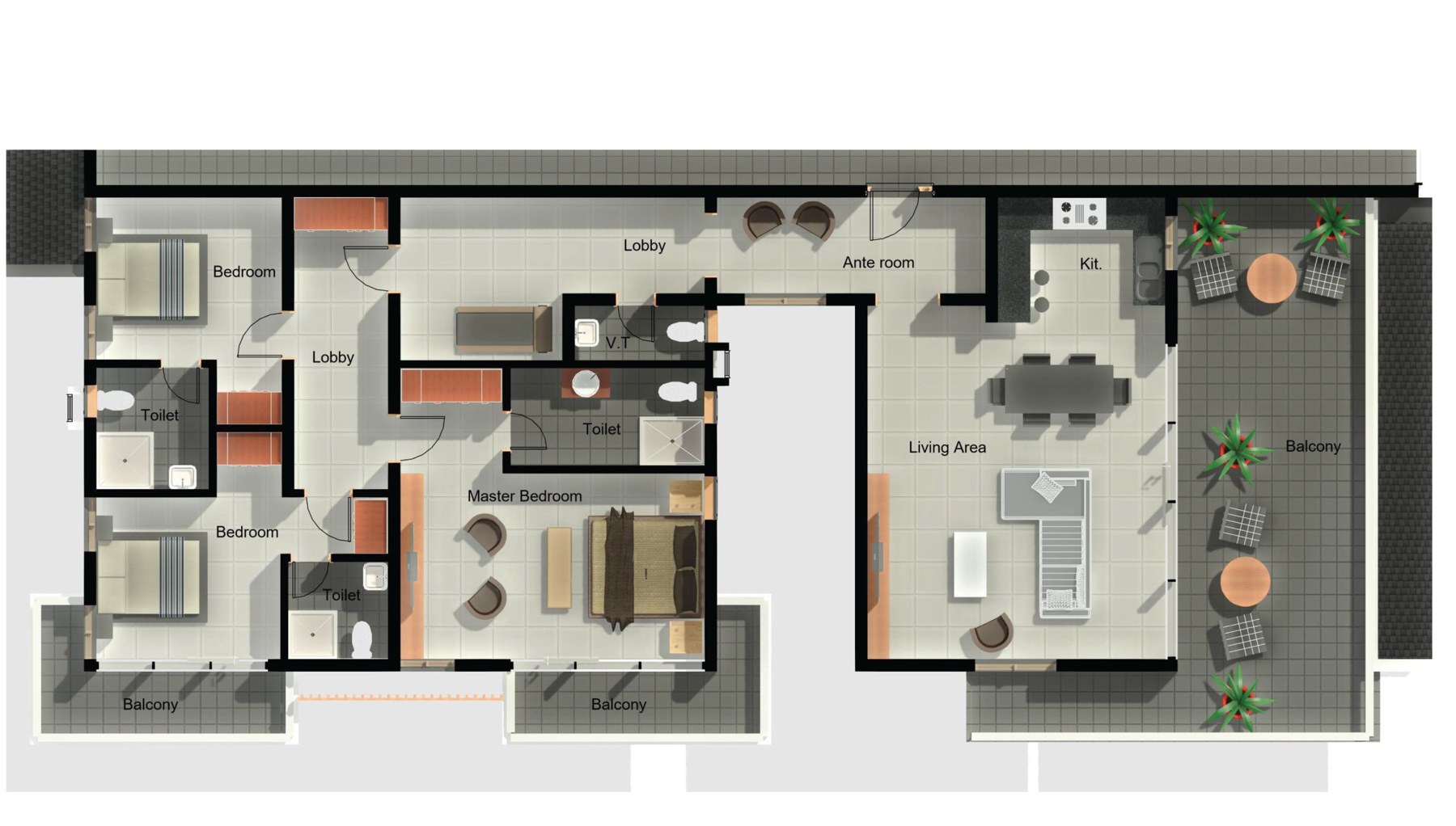 Penthouse floor plan from the brochure