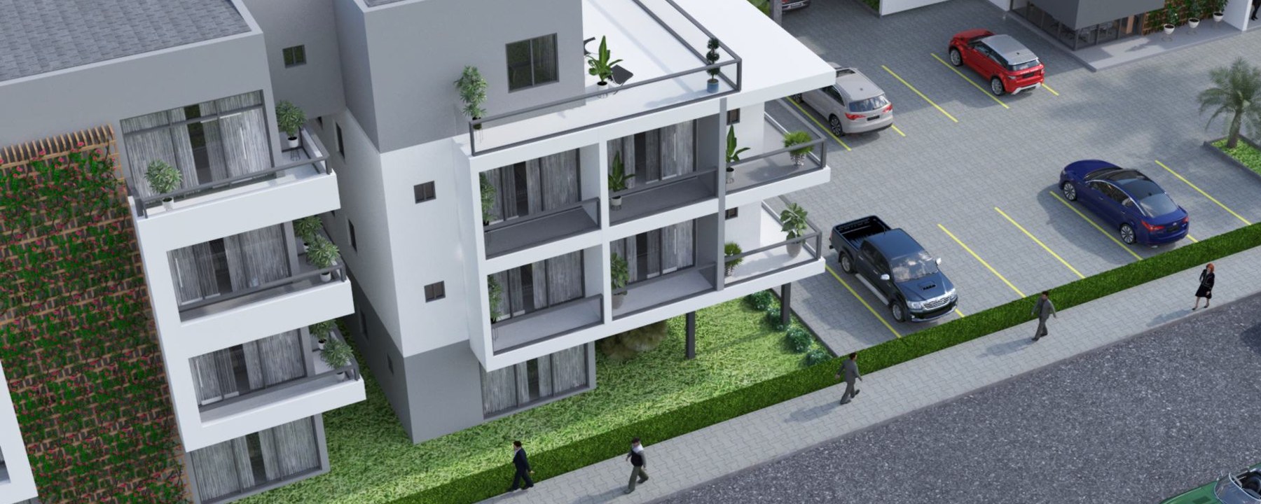 Open aerial architectural rendering